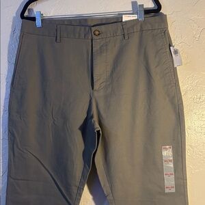 Old Navy Gray Chinos Flat Front Cotton Blend